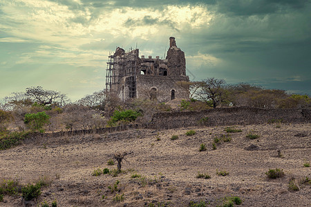 古扎拉皇宫废墟 埃塞俄比亚非洲城堡景点皇帝观光建筑建筑物骆驼地标吸引力旅行图片