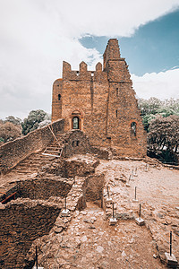 埃蒂皮亚州贡达尔皇家城堡堡垒宫殿外观国王文化王国石头皇帝建筑学历史图片