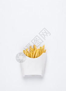 薯条快餐脂肪白色稻草黄色育肥营养工作室餐厅盒子食物背景图片