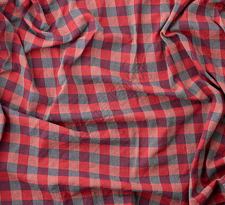 用于缝制各种波浪形衣服的红色方格布男性纤维绒布材料毯子检查器棉布纺织品编织正方形图片