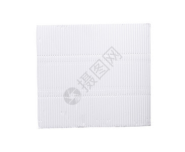 白色背景上的白色空白瓦楞纸海浪纸盒床单卡片工艺牛皮纸纸板材料皱纹包装图片
