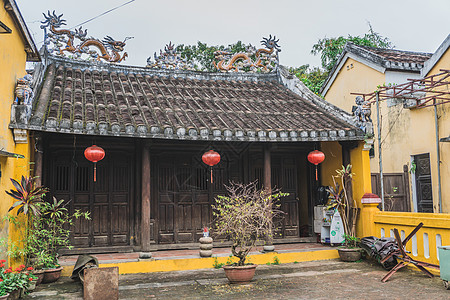 美丽的庙宇 越南海安遗产建筑学灯笼城市文化旅游图片