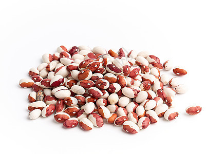 白色背景的一群原始白红豆子蔬菜粮食红色食物团体营养棕色种子背景图片