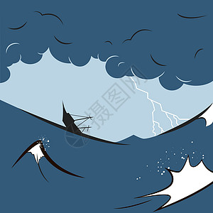 风暴暴雨力量桅杆天气碰撞海浪气旋飓风霹雳血管蓝色图片