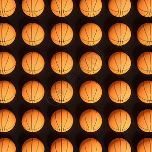 具有黑色 background3d 渲染的重复运动球图案圆形插图推介会绘画爱好橙子艺术篮球圆圈拼贴画图片