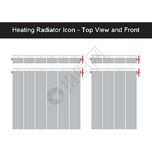 供暖散热器矢量图标图片