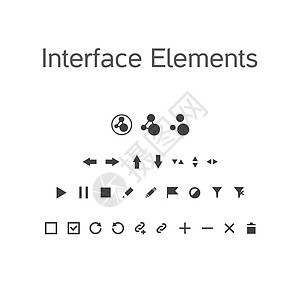 矢量组合界面元素 ui 工具包图标网站检查编辑节点滚动音乐日历技术用户导航背景图片