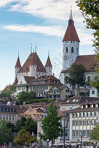 瑞士奥伯兰州Thun的风景堡垒高地城堡旅游博物馆旅行历史吸引力游客图片