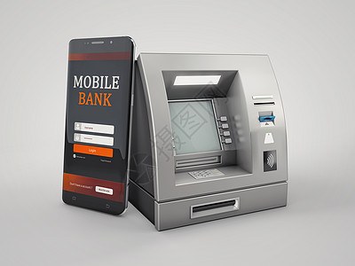 3d 移动在线银行业务和支付概念的招标 包括剪报路径插图安全银行业卡片货币屏幕细胞金融交易电子商务图片