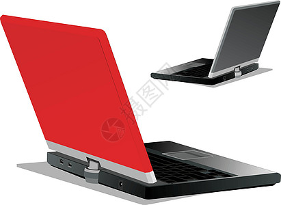 两台笔记本电脑蓝色水晶水平金属硬件屏幕白色插图力量技术图片