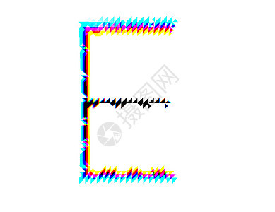 字母 E 彩色锯齿版本背景图片