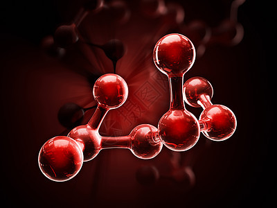 分子模型的 3d 插图 与分子的科学或医学背景图片