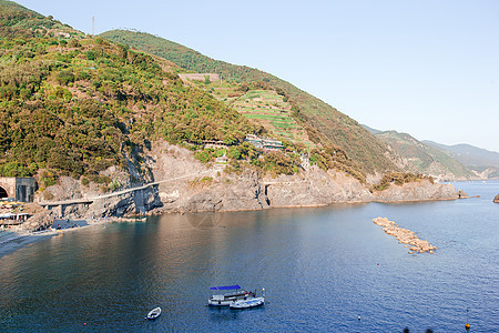 空海滩 意大利海岸有封闭的雨伞娱乐旅行日落天蓝色假期异国旅游情调天堂热带图片