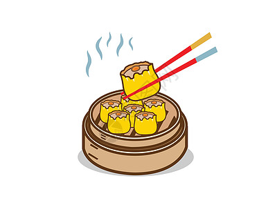 点心中国食品用筷子矢量它制作图案图片