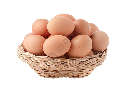 韦克篮子中的原生鸡蛋被隔离图片