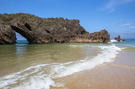 圣安托林海滩洞穴风景石头旅行海洋假期海滩旅游岩石海岸图片