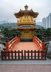 香港钻石山地区的南连园花园城市公园佛教徒公共公园宗教植物园林背景图片