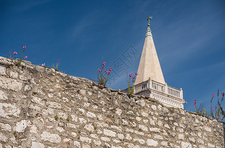克罗地亚旧城Zadar的贝尔塔旅游旅行城市历史性建筑景观建筑学街道大教堂教会图片