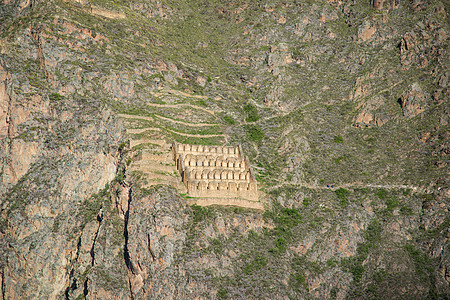 秘鲁安第斯山脉圣谷废墟 秘鲁奥兰泰坦博地区石材爬坡旅行考古学村庄结构目的地山脉文明图片