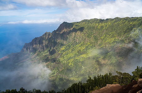 山谷全景海岸山峰远景山脉荒野侵蚀崎岖峡谷热带山脊图片