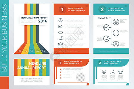 年度报告书籍封面和演示文稿模板身份销售图表空白品牌推广橙子信息海报公司图片