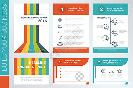 年度报告书籍封面和演示文稿模板身份销售图表空白品牌推广橙子信息海报公司图片