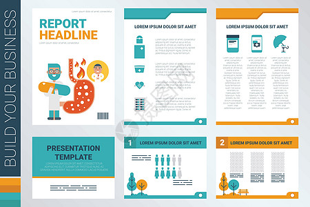 年度报告书籍封面和演示文稿模板公司插图营销治疗打印床单商业症状疼痛推介会图片