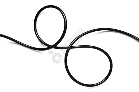 一条黑线电缆在白色背景抽象中被分离出来电子产品电脑互联网蓝色电线电压金属绳索电气网络图片