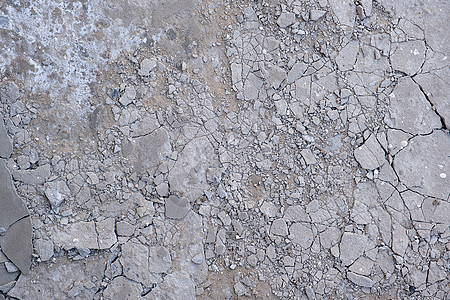 灰状碎裂水泥地板碎片石头地面材料灰色白色粉碎街道框架裂缝背景图片
