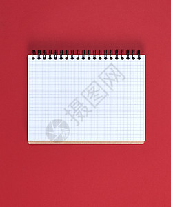 打开有白纸的笔记本红色办公室空白画板小样笔记日记学校清单螺旋图片