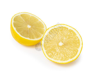 白色背景的新鲜柠檬水果切片 食物和他橙子果汁绿色黄色团体叶子图片