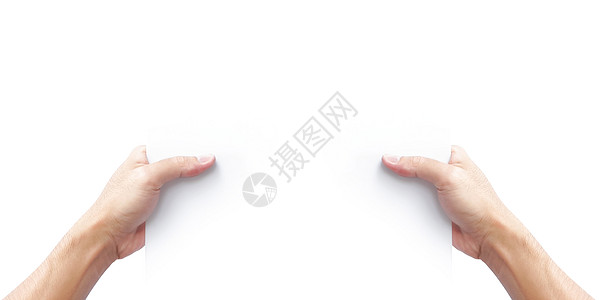 手持空白白皮书为 tex 做广告框架白色广告牌手指文档手臂问候语横幅男人广告图片