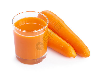白色的胡萝卜果汁和新鲜胡萝卜玻璃叶子植物食物水果季节橙子饮料饮食蔬菜图片