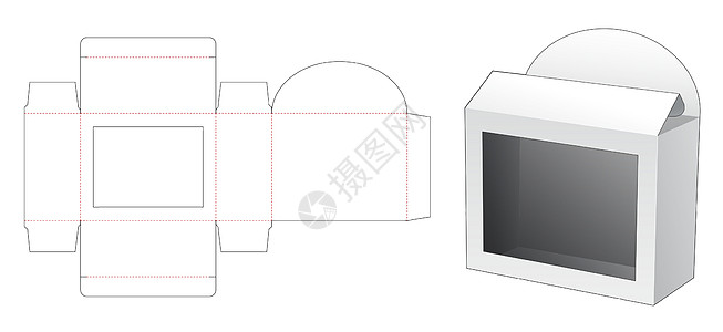 包装盒模切模板盒子空白插图蓝图礼物背景图片