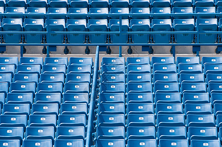 空体育场座位椅子栏杆竞技场运动蓝色背景图片