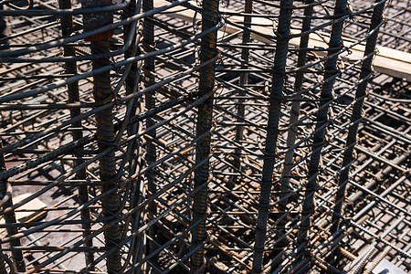 金属建筑铁条预制房子框架构造基础设施酒吧水泥钢筋网格技术图片