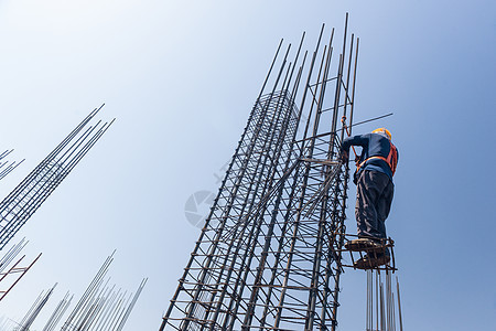 工作编织装置针织高度技术男性柱子金属安全男人建设者工程图片