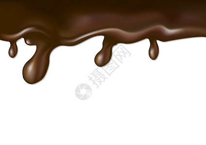 白色背景矢量 il 上孤立的流动融化巧克力图片
