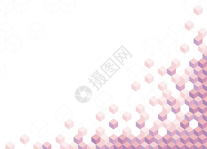 信息技术网页横幅模板 高科技未来派背景 抽象的现代科学纹理 蜂巢六边形立方体 矢量图 信息技术紫色粉红色细胞图片