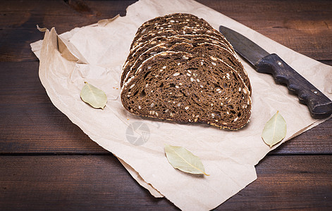 黑麦面粉和向日葵籽面包种子乡村小吃糕点小麦棕色脆皮面粉饮食图片