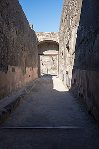 意大利古代城市庞贝伊的狭小街道图片