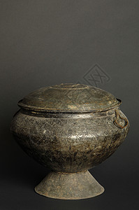 古金属用具艺术古董装饰品盖碗手工文化平底锅青铜工艺传统图片