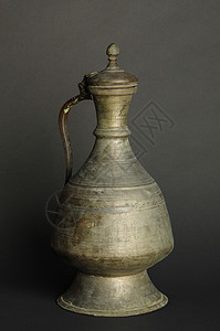 古金属用具古董黄铜传统茶壶投手雕刻艺术织物手工青铜图片