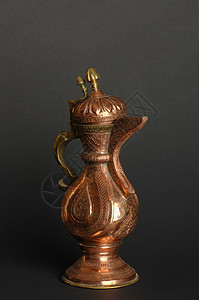 古金属用具手工古董青铜水壶装饰品艺术文化传统雕刻黄铜图片