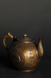 古金属用具投手手工雕刻青铜艺术文化古董水壶黄铜装饰品图片