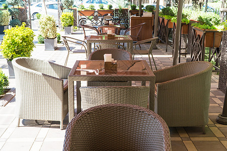 夏季户外咖啡馆旅游旅行椅子建筑学空气柳条街道酒店场景午餐图片