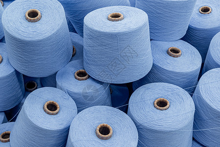 纺织线条的内孔编织棉布丝绸缝纫蓝色工厂纤维织物材料团体图片