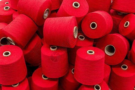 纺织线条的内孔纺织品衣服工艺植物纤维丝绸编织针线活红色材料图片