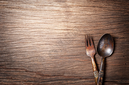 勺叉和叉餐厅乡村餐具菜单厨房食物空白午餐勺子烹饪背景图片