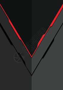 灰色金属设计上的抽象红线箭头现代未来技术背景矢量图图片
